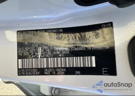 2016 Lexus Lx 570 z USA, uszkodzony, nr VIN JTJHY7AX0G4198272